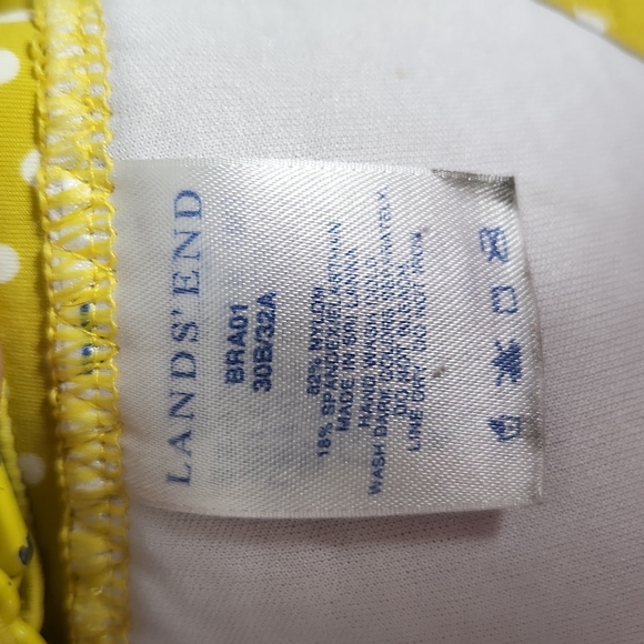 Land's End woman's size 4, yellow polka dot bikini - Picture 6 of 7